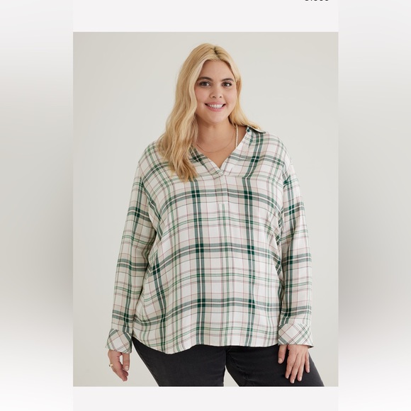 Penningtons Tops - 2/$20 - NWOT - Cozy, Twill Plaid  Shirt  - Medium Weight - 4X